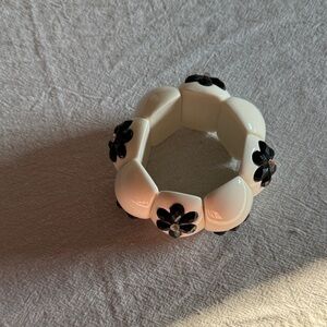Chic Floral Black and White Bracelet